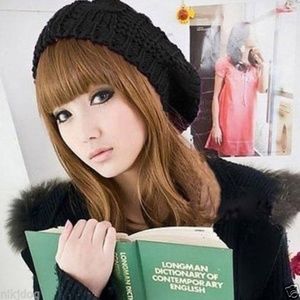 Womens Knit Beret Winter Beanie Hat
